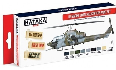 Hataka Red Line (Airbrush-Dedicated)- USMC Helicopters Paint Set (8 Colors) 17ml Bottles