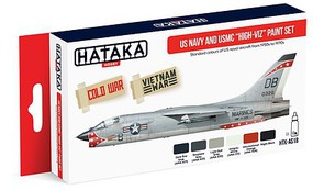 Hataka Red Line (Airbrush-Dedicated)- USN & USMC 1950s-70s High-Viz Paint Set (6 Colors) 17ml Bottles Hataka Red Line (Airbrush-Dedicated)- USN & USMC 1950s-70s High-Viz Paint Set (6 Colors) 17ml Bottles