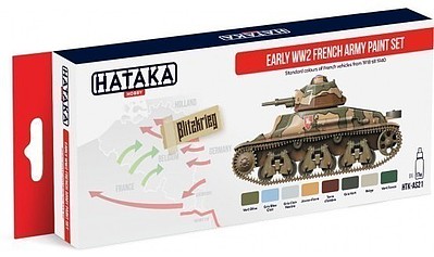 Hataka Red Line (Airbrush-Dedicated)- Early WWII French Army 1918-40 Paint Set (8 Colors) 17ml Bottles