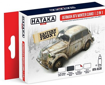 Hataka Red Line (Airbrush-Dedicated)- German AFC Winter Camouflage Effects 2 in 1 Paint Set (4 Colors) 17ml Bottles