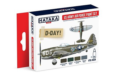 Hataka Red Line (Airbrush-Dedicated)- USAAF 1939-45 Camouflage Paint Set (4 Colors) 17ml Bottles
