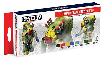 Hataka Red Line (Airbrush-Dedicated)- Combat Mechas & Robots Sci-Fi Camouflage Paint Set (8 Colors) 17ml Bottles