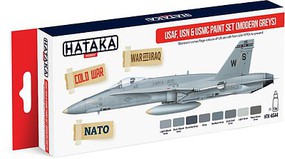 Hataka Red Line (Airbrush-Dedicated)- USAF, USN & USMC Modern Greys Paint Set (8 Colors) 17ml Bottles Hataka Red Line (Airbrush-Dedicated)- USAF, USN & USMC Modern Greys Paint Set (8 Colors) 17ml Bottles