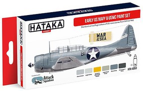 Hataka Red Line (Airbrush-Dedicated)- Early USN & USMC 1919-42 Camouflage Paint Set (6 Colors) 17ml Bottles Hataka Red Line (Airbrush-Dedicated)- Early USN & USMC 1919-42 Camouflage Paint Set (6 Colors) 17ml Bottles