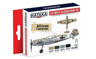 Hataka Red Line (Airbrush-Dedicated)- Luftwaffe in Africa Camouflage Paint Set (4 Colors) 17ml Bottles