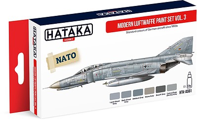 Hataka Red Line (Airbrush-Dedicated)- Modern Luftwaffe Since 1990s Vol.3 Paint Set (6 Colors) 17ml Bottles