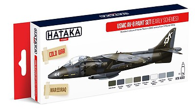 Hataka Red Line (Airbrush-Dedicated)- USMC AV8 Early Schemes 1970s-90s Paint Set (8 Colors) 17ml Bottles