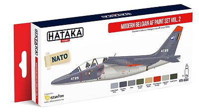 Hataka Red Line (Airbrush-Dedicated)- Modern Belgian AF Since 1990s Vol.2 Paint Set (8 Colors) 17ml Bottles
