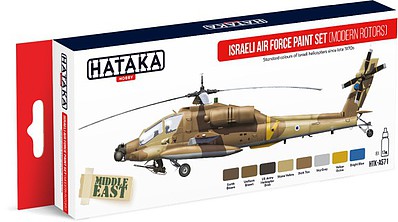 Hataka Red Line (Airbrush-Dedicated)- Israeli AF Helicopter Modern Rotors Since Late 1970s Paint Set (8 Colors) 17ml Bottles