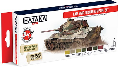 Hataka Red Line (Airbrush-Dedicated)- Late WWII German AFV 1943-45 Paint Set (8 Colors) 17ml Bottles
