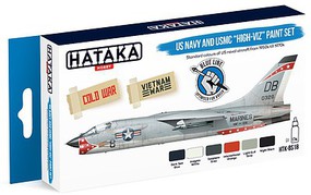 Hataka Blue Line (Brush-Dedicated)- USN & USMC 1950s-70s High-Viz Paint Set (6 Colors) 17ml Bottles Hataka Blue Line (Brush-Dedicated)- USN & USMC 1950s-70s High-Viz Paint Set (6 Colors) 17ml Bottles