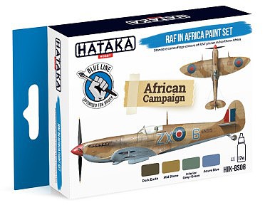 Hataka Blue Line (Brush-Dedicated)- RAF in Africa Camouflage Paint Set (4 Colors) 17ml Bottles