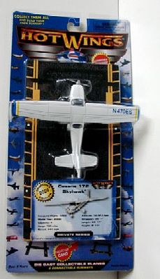 Hot-Wings Cessna 172 (Blue/White) Private Plane Diecast Model Airplane Misc Scale #13107