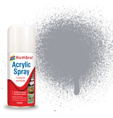 Humbrol 150ml Acrylic Matte Light Grey Spray