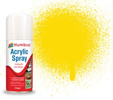 Humbrol 150ml Acrylic Gloss Yellow Spray