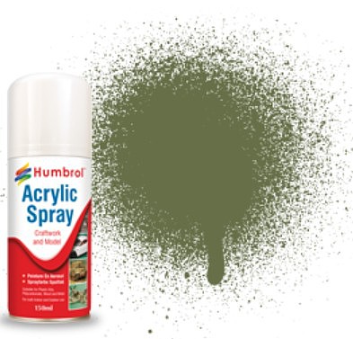 Humbrol 150ml Acrylic Matte Grass Green Spray