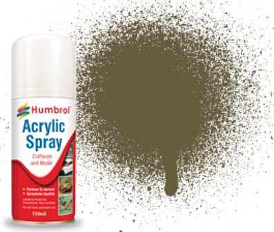 Humbrol 150ml Acrylic Matte Light Olive Spray