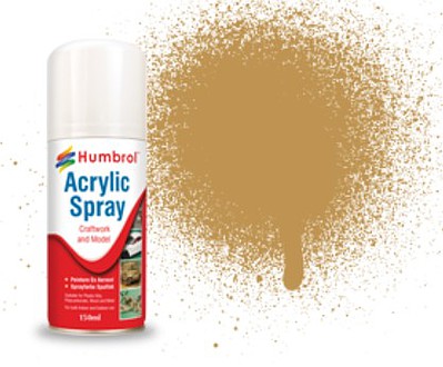 Humbrol 150ml Acrylic Matte Desert Yellow Spray