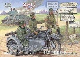 IBG Military BMW R12 Motorcycle with Sidecar Plastic Model Motorcycle Kit 1/35 Scale #35002 IBG Military BMW R12 Motorcycle with Sidecar Plastic Model Motorcycle Kit 1/35 Scale #35002