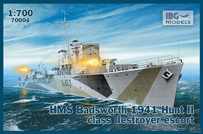 IBG HMS Badsworth 1941 Hunt II Destroyer Escort Plastic Model Military Ship Kit 1/700 #70004 IBG HMS Badsworth 1941 Hunt II Destroyer Escort Plastic Model Military Ship Kit 1/700 #70004