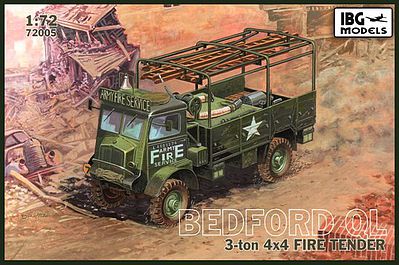 IBG Bedford QLR 3 Ton 4x4 Fire Tender Plastic Model Military Vehicle Kit 1/72 Scale #72005