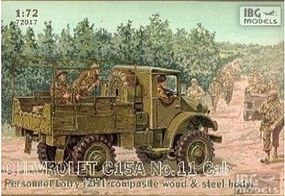 IBG Chevrolet C15A Cab 11 Personnel Lorry Plastic Model Military Vehicle Kit 1/72 Scale #72017 IBG Chevrolet C15A Cab 11 Personnel Lorry Plastic Model Military Vehicle Kit 1/72 Scale #72017