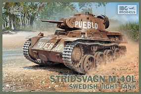 IBG Stridsvagn M40L Swedish Light Tank Plastic Model Military Vehicle Kit 1/72 Scale #72036 IBG Stridsvagn M40L Swedish Light Tank Plastic Model Military Vehicle Kit 1/72 Scale #72036
