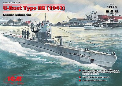 ICM U-Boat Type IIB German Submarine 1943 Plastic Model Submarine Kit 1/144 Scale #10