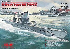 ICM U-Boat Type IIB German Submarine 1943 Plastic Model Submarine Kit 1/144 Scale #10