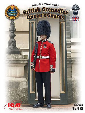 ICM British Queens Guards Grenadier Plastic Model Military Figure Kit 1/16 Scale #16001