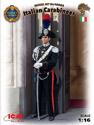 ICM Italian Carabinier Worlds Guard New Tool Plastic Model Military Figure 1/16 Scale #16003