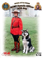 Royal Canadian Mounted Police Female Officer with Dog Plastic Model Figure Kit 1/16 #16008