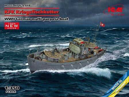 ICM KFK Kriegsfichkutter Multi-Purpose Boat Plastic Model Military Ship Kit 1/350 Scale #18