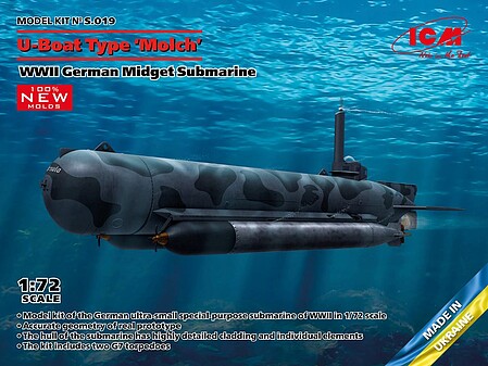 ICM 1/72 WWII German U-Boat Type Molch Midget Submarine