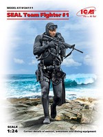 ICM SEAL Team Fighter #1 (New Tool) Plastic Model Military Figure Kit 1/24 Scale #24111