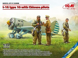 ICM I-16 Type 10 with Chinese Pilots WWII Plastic Model Airplane Kit 1/32 Scale #32008