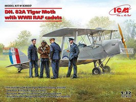 ICM Dh.82A Tiger Moth with RAF Cadet WWII Plastic Model Airplane Kit 1/32 Scale #32037