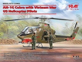 ICM AH1G Cobra with 3 Vietnam War US Pilot Plastic Model Helicopter Kit 1/32 Scale #32062