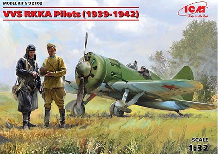 ICM WWII SAF VVS RKKA Pilots 1939-1942 (3) Plastic Model Military Figure Kit 1/32 #32102