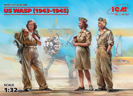 ICM US WASP Figures 1943-1945 (3) (New Tool) (MAY) Plastic Model Figure Kit 1/32 Scale #32108
