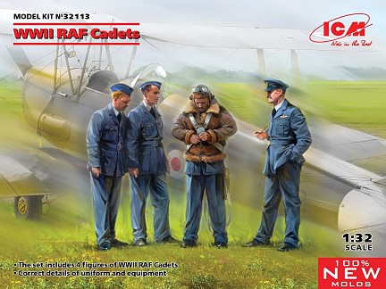 ICM WWII RAF Cadets (4) (New Tool) (JUN) Plastic Model Figure Kit 1/32 Scale #32113
