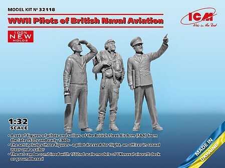 ICM 1/32 WWII Pilots of British Naval Aviation (Pilot, Officer, Sailor) (New Tool)