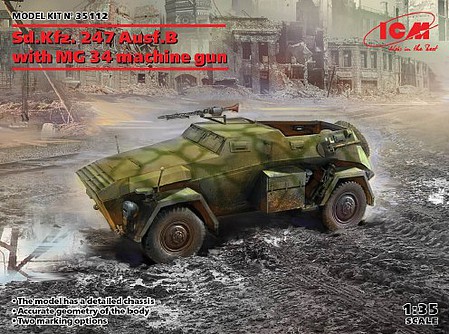 ICM SdKfz 247 Ausf B Armored Vehicle Plastic Model Military Vehicle Kit 1/35 Scale #35112