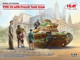 ICM FCM 36 French Light Tank with Crew Plastic Model Military Vehicle Kit 1/35 Scale #35338