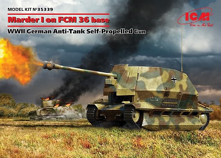 ICM Marder Tank on FCM 36 Base Plastic Model Military Tank Kit 1/35 Scale #35339