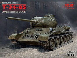 ICM WWII Soviet T34-85 Medium Tank Plastic Model Military Vehicle Kit 1/35 Scale #35367 ICM WWII Soviet T34-85 Medium Tank Plastic Model Military Vehicle Kit 1/35 Scale #35367