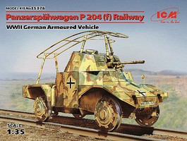ICM WWII German Panzerspahwagen P204(f) Railway Plastic Model Military Vehicle Kit 1/35 #35376