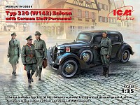 ICM TYP 320 Saloon with German Staff Plastic Model Military Car Kit 1/35 Scale #35539