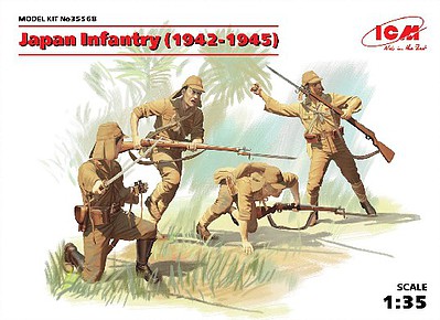 ICM WWII Japanese Infantry with Weapons 1942-45 Plastic Model Military Figure 1/35 #35568