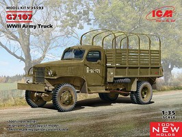 ICM WWII G7107 Army Truck (New Tool) Plastic Model Military Vehicle Kit 1/35 Scale #35593